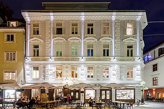 Foto einer Fassadensanierung in Graz