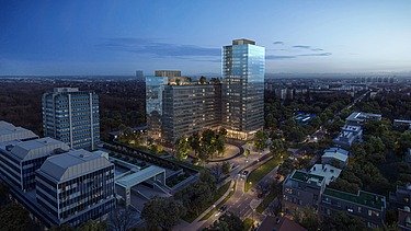 Luftvisualisierung von der BVK-Zentrale.  