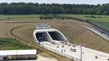 Luftaufnahme vom Albabstiegstunnel.  