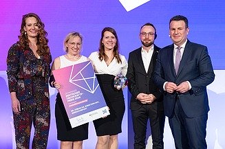 Foto von mehren schick gekleideten Personen die freundlich schauen. 