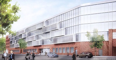 Visualisierung des Erweiterungsbau TK in Hamburg.