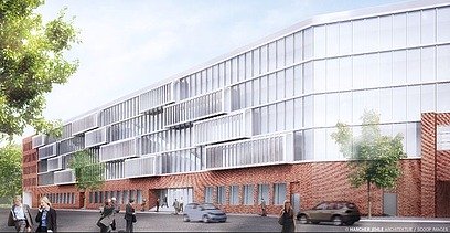 Visualisierung des Erweiterungsbau TK in Hamburg.