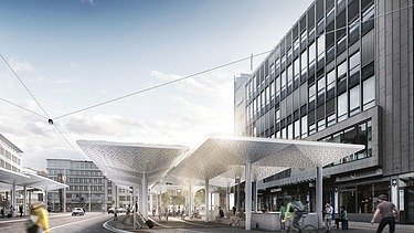 Visualisierung des neuen Jahnplatzes in Bielefeld