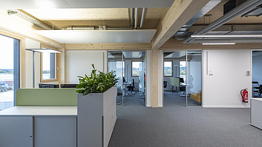 Büroräume in der ZÜBLIN Timber Zentrale in Aichach.