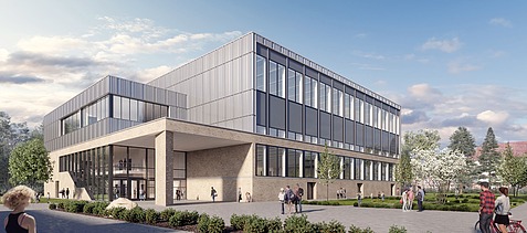 Visualisierung von einer Sporthalle. 