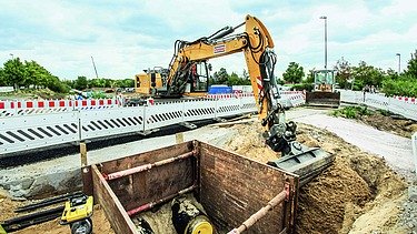 Auch am Bauabschnitt 4 der 2. Nord-Süd-Verbindung in Magdeburg war der STRABAG-Bereich Magdeburg beteiligt