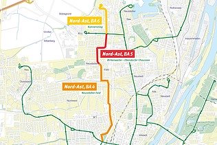 Bauabschnitte der 2. Nord-Süd-Verbindung für die Straßenbahn in Magdeburg