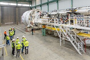 Foto der Tunnelvortriebsmaschine in Wien