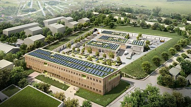 Office building in green surroundings